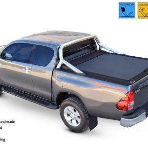 Laderaumabdeckung - Rollverdeck für Toyota Hilux REVO 2016+ Space Cab SOT 13171 mit original OEM Rollbar black matt
