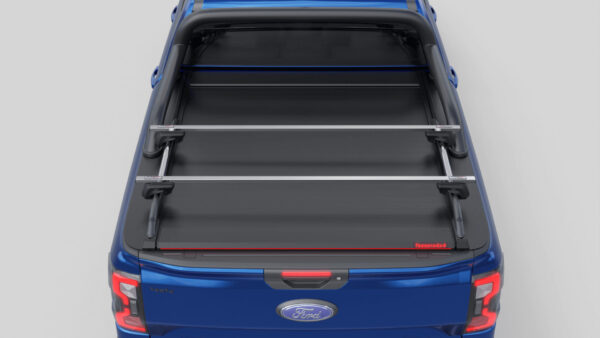 Tessera Roll+ Laderaumabdeckung Rollverdeck "Basic" manuell für FORD Ranger T6.2 P703 2023+ D/C (double cab) mit OEM Überrollbügel TESS 14060 ROLL black matt