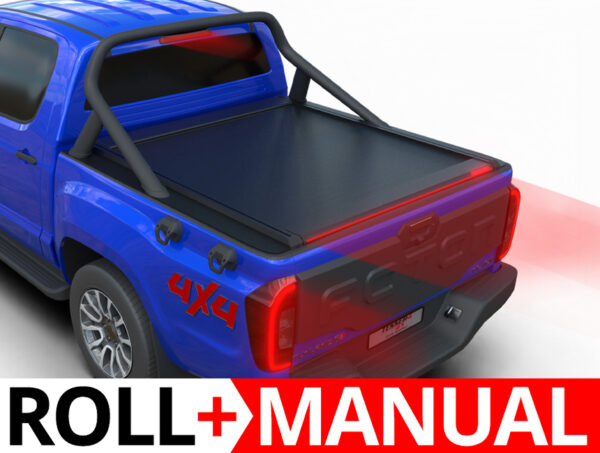 Tessera Roll+ Laderaumabdeckung Rollverdeck manuell "Basic" für Foton Tunland G7 2019+  mit OEM Rollbar TESS 14401 ROLL black matt