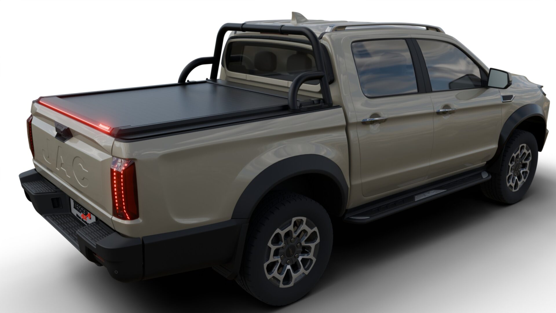 jac_t9_rear_right_406 Tessera Roll+ Laderaumabdeckung Rollverdeck "Basic" manuell für Jac T9 EV 2025+ DC (Double cab)