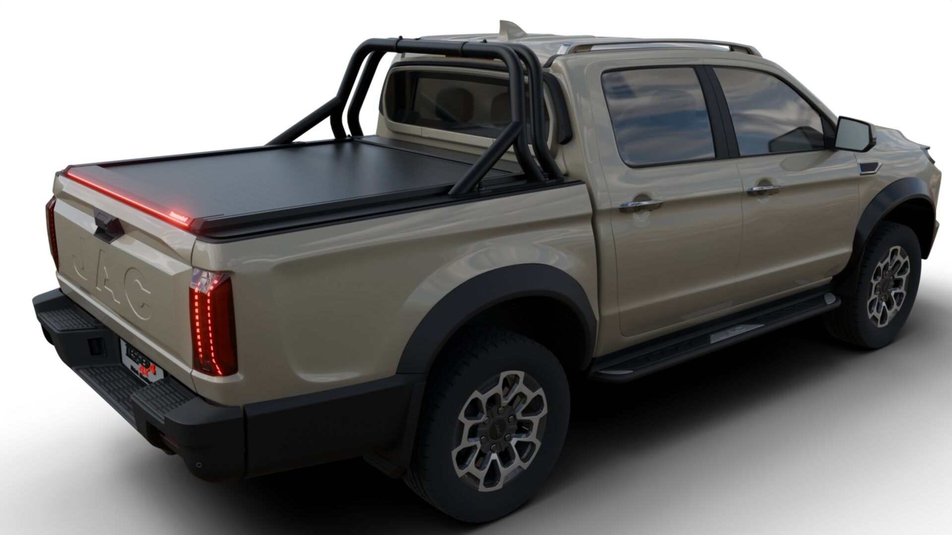 jac_t9_rear_right_4071 Tessera Roll+ Laderaumabdeckung Rollverdeck "Basic" manuell für Jac T9 EV 2025+ DC (Double cab)