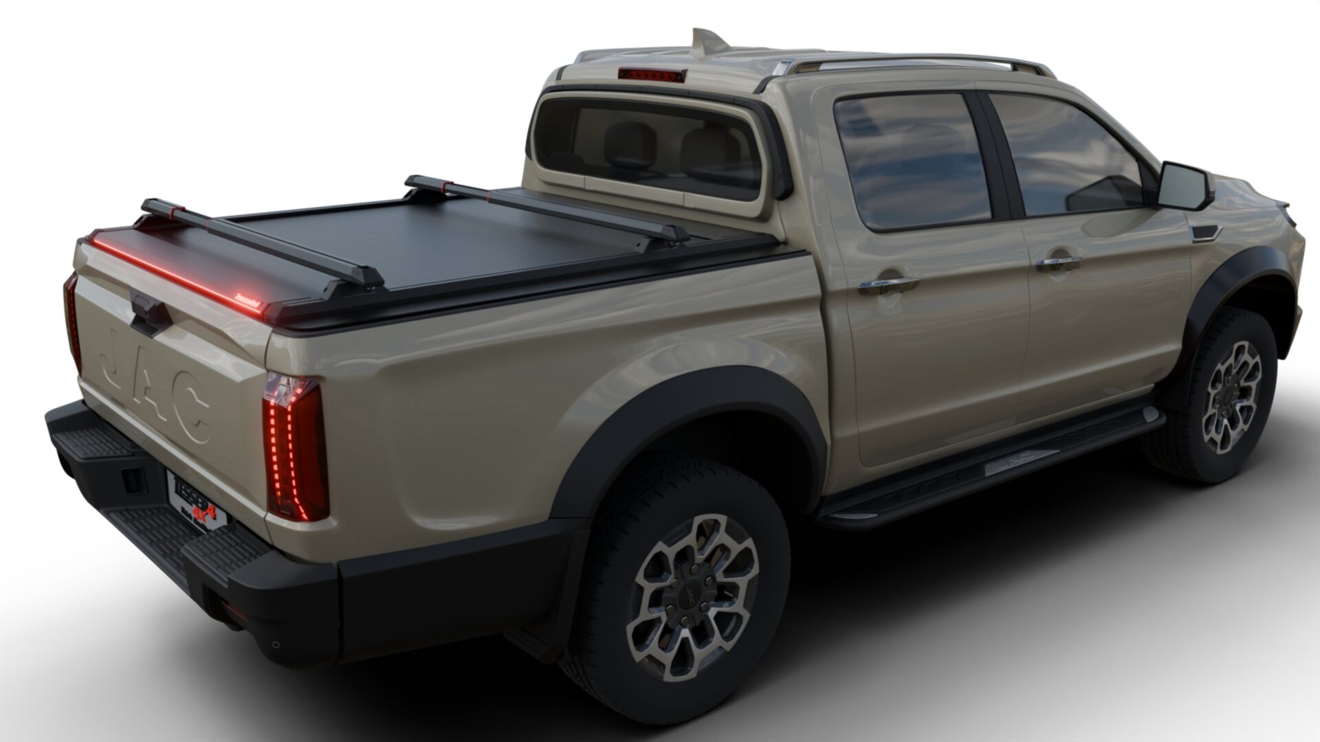 jac_t9_rear_right_bar Tessera Roll+ Laderaumabdeckung Rollverdeck "Basic" manuell für Jac T9 EV 2025+ DC (Double cab)