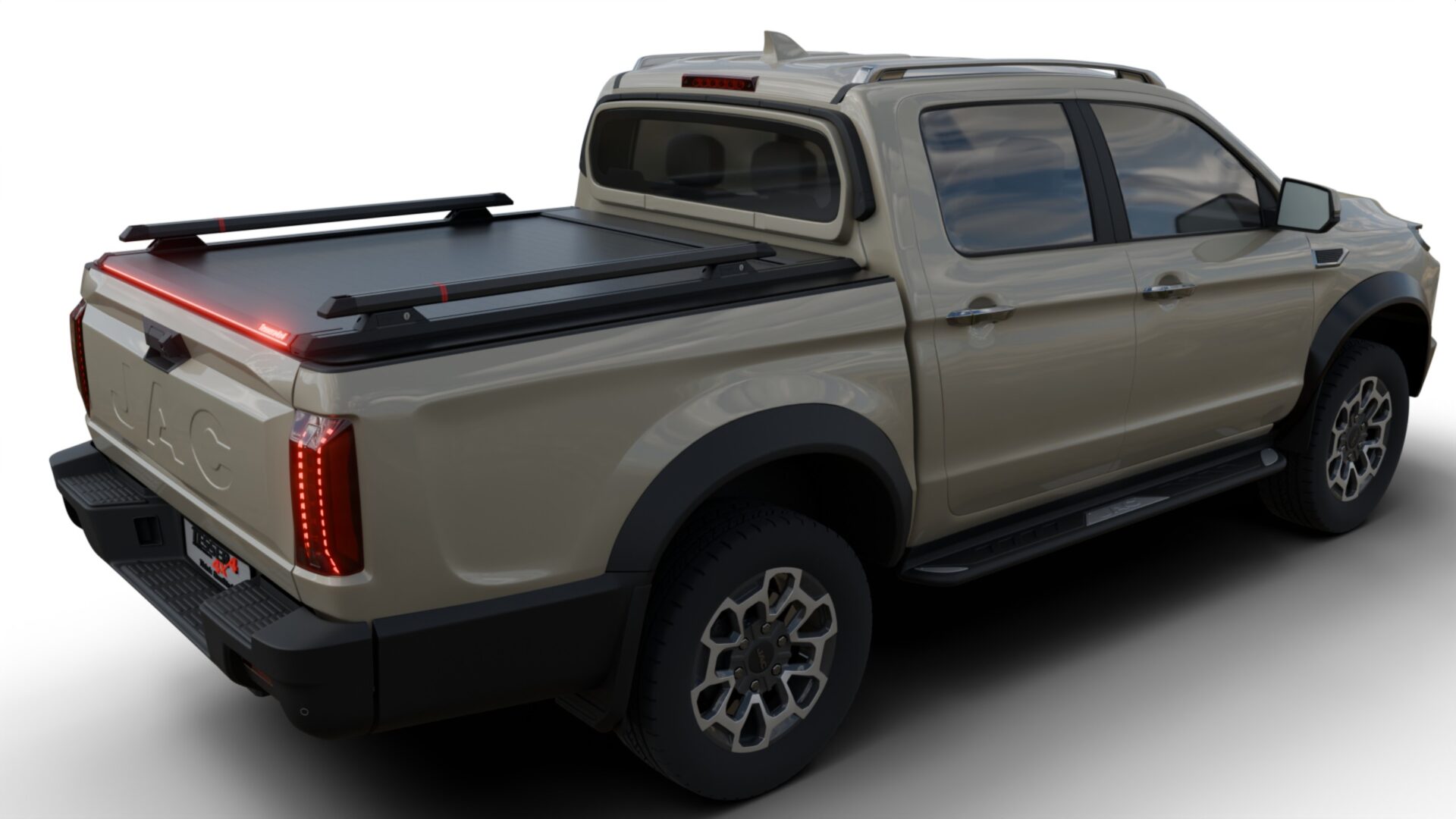 jac_t9_rear_right_koupastes Tessera Roll+ Laderaumabdeckung Rollverdeck "Basic" manuell für Jac T9 EV 2025+ DC (Double cab)