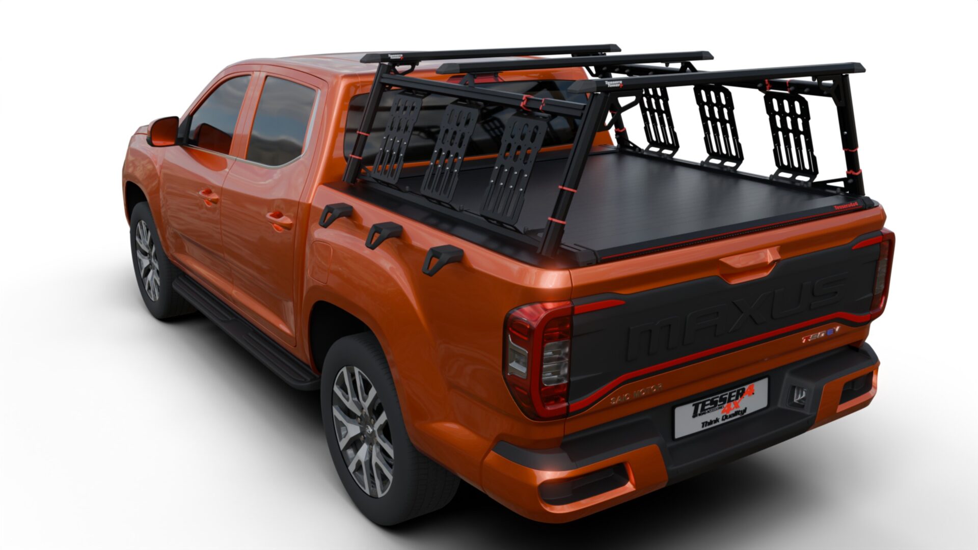 rear_left_tower_plas_se Laderaumabdeckung Rollverdeck Tessera SE manuell für Maxus T60 / T90 EV D/C TESS 1545 SE black matt