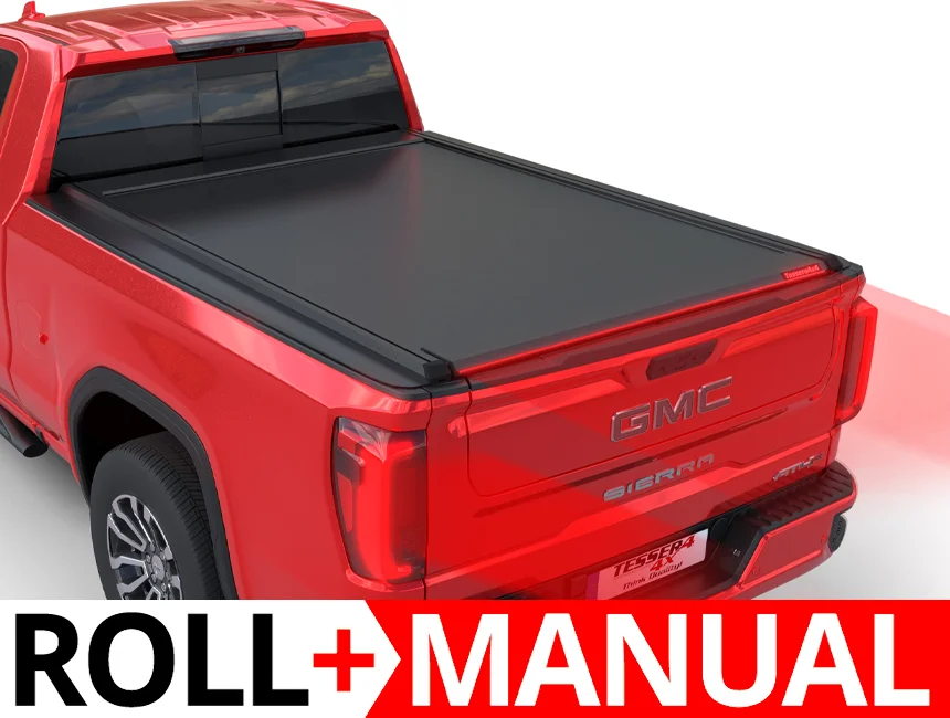 000Roll+ Tessera Roll+ Laderaumabdeckung Rollverdeck "Basic" manuell für GMC Sierra 1500 2014-2018 long bed 8´ feet TESS 1451 ROLL black matt