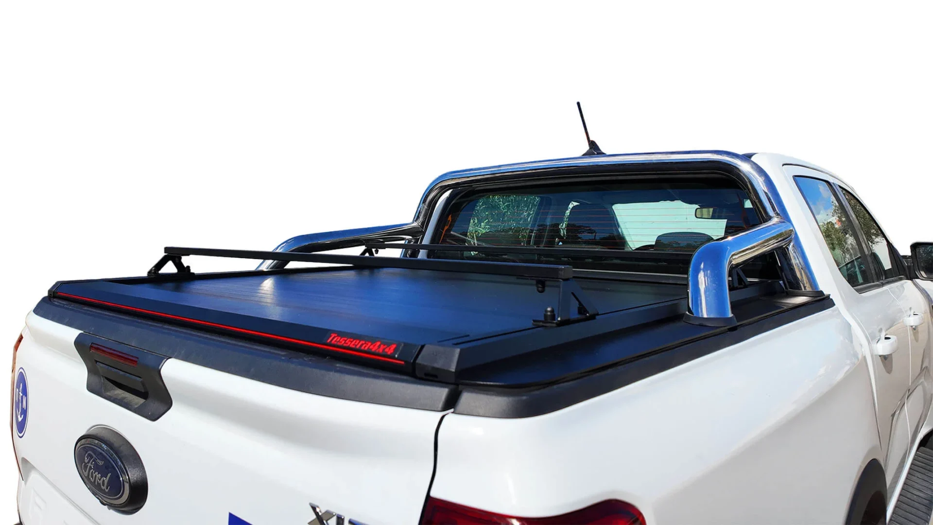Laderaumabdeckung Tessera SE+ Ford Ranger (P703) 2023+ XLT SPORT 006 Laderaumabdeckung Rollverdeck Tessera SE+ manuell für FORD Ranger T6.2 P703 2023+ mit OEM Überrollbügel D/C TESS 16060 SE+ black matt
