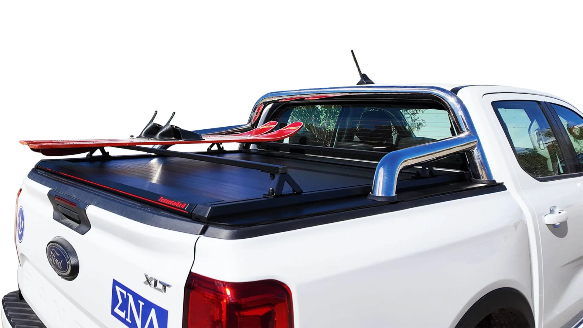 Laderaumabdeckung Tessera SE+ Ford Ranger (P703) 2023+ XLT SPORT 007 Laderaumabdeckung Rollverdeck Tessera SE+ manuell für FORD Ranger T6.2 P703 2023+ mit OEM Überrollbügel D/C TESS 16060 SE+ black matt