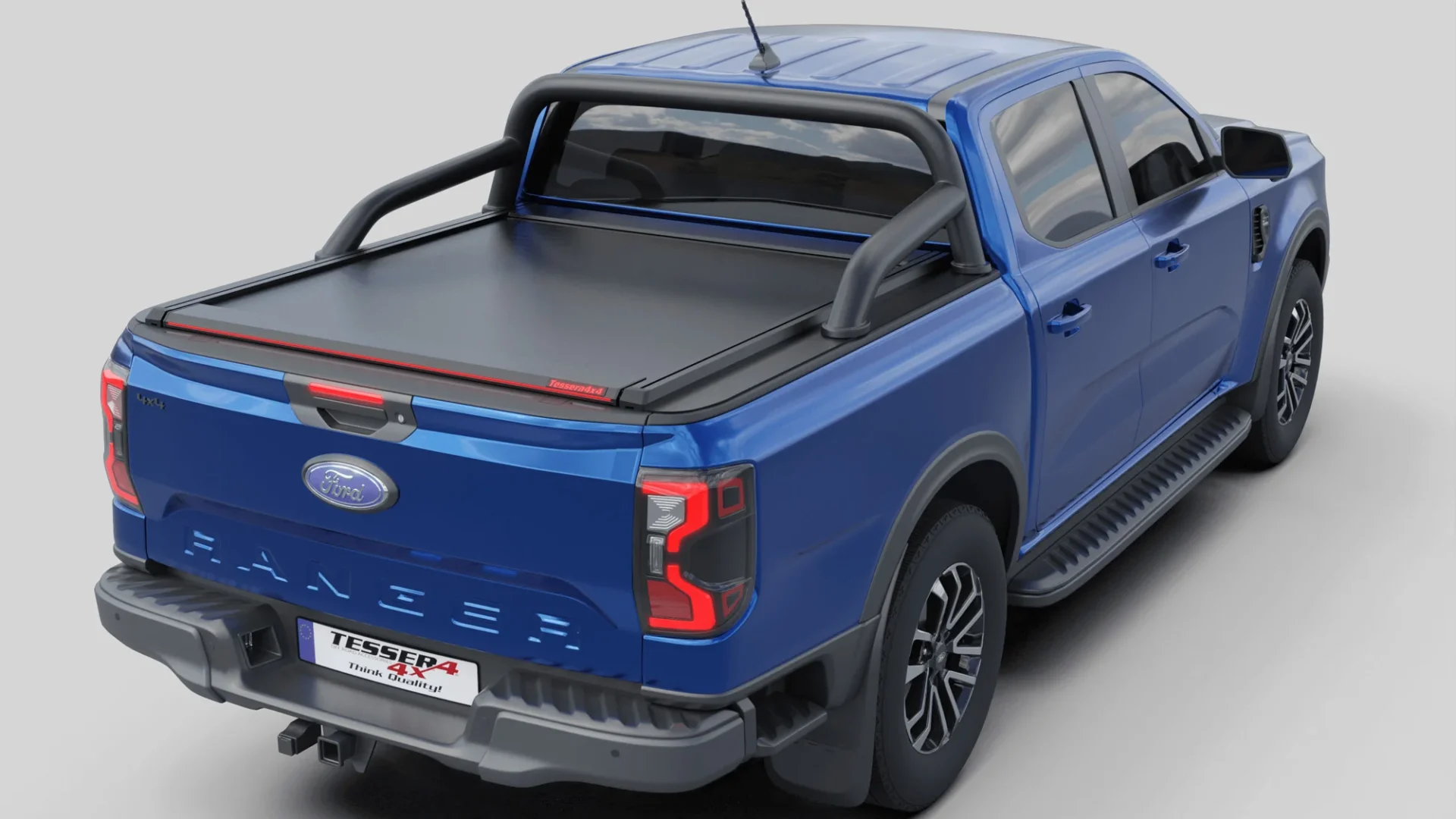 Laderaumabdeckung Tessera SE+ Ford Ranger (P703) 2023+ XLT SPORT 014 Laderaumabdeckung Rollverdeck Tessera SE+ manuell für FORD Ranger T6.2 P703 2023+ mit OEM Überrollbügel D/C TESS 16060 SE+ black matt