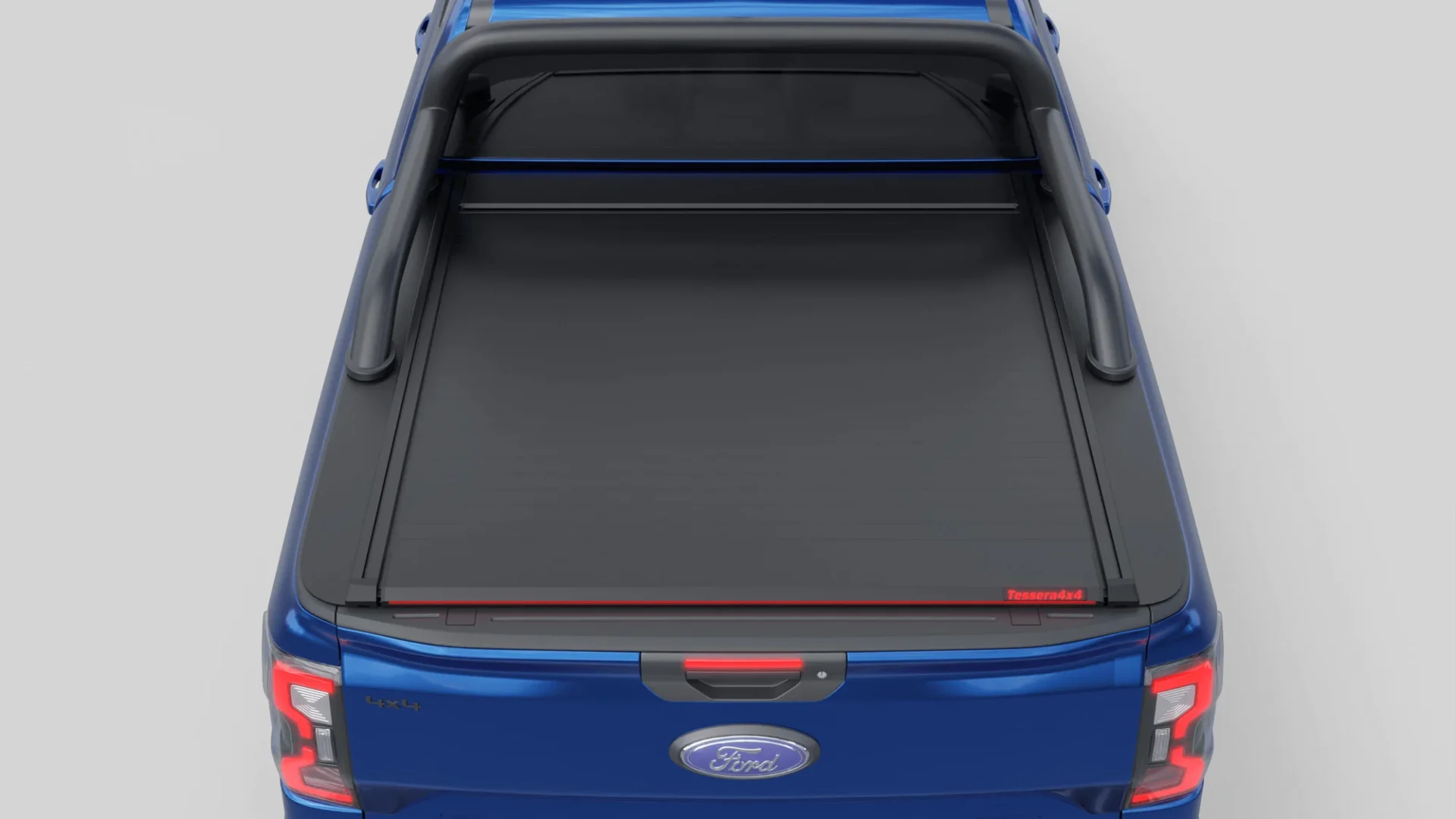 Laderaumabdeckung Tessera SE+ Ford Ranger (P703) 2023+ XLT SPORT 015 Laderaumabdeckung Rollverdeck Tessera SE+ manuell für FORD Ranger T6.2 P703 2023+ mit OEM Überrollbügel D/C TESS 16060 SE+ black matt