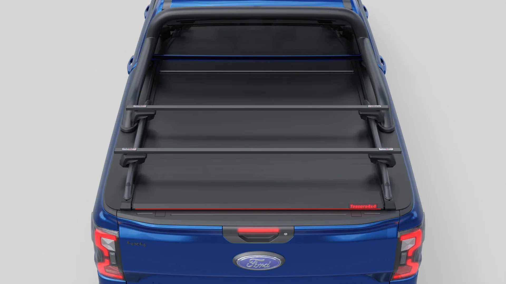 Laderaumabdeckung Tessera SE+ Ford Ranger (P703) 2023+ XLT SPORT 016 Laderaumabdeckung Rollverdeck Tessera SE+ manuell für FORD Ranger T6.2 P703 2023+ mit OEM Überrollbügel D/C TESS 16060 SE+ black matt