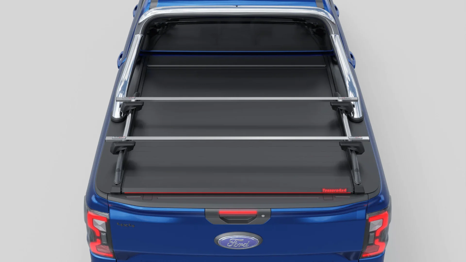 Laderaumabdeckung Tessera SE+ Ford Ranger (P703) 2023+ XLT SPORT 018 Laderaumabdeckung Rollverdeck Tessera SE+ manuell für FORD Ranger T6.2 P703 2023+ mit OEM Überrollbügel D/C TESS 16060 SE+ black matt